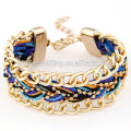 Trendy ethnischen Schmuck übertriebene Kette geflochtenes Lederarmband